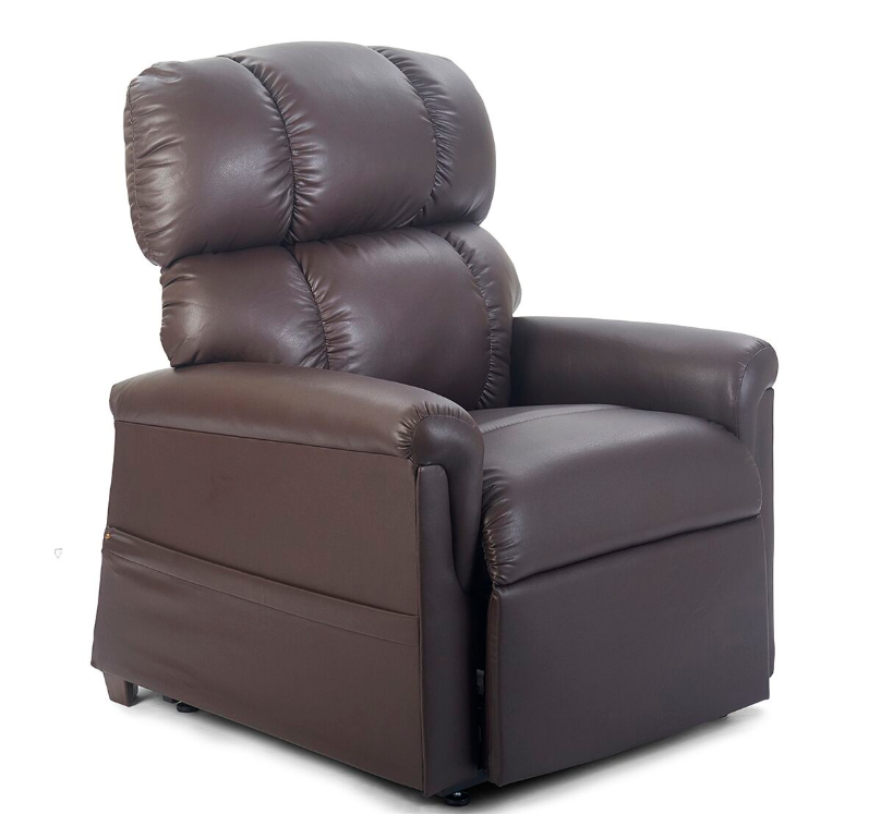 Petite leather store recliner